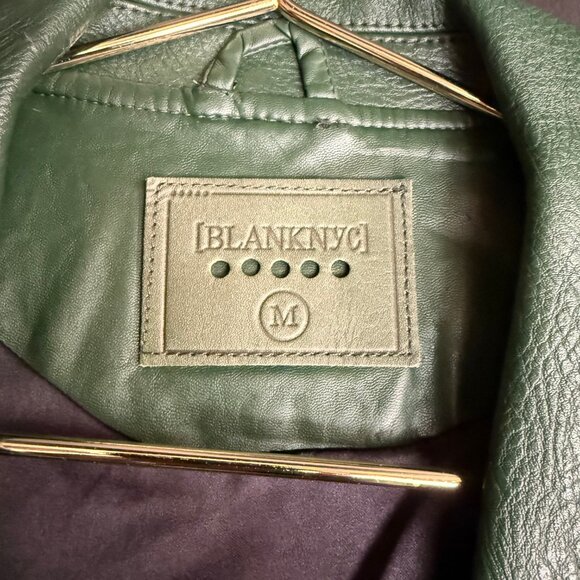 Blank NYC “Easy Rider” Green Faux Leather Moto Jacket NWT Size Medium - Picture 5 of 12